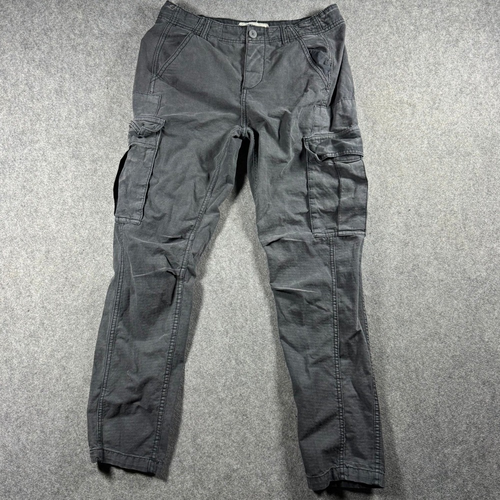 Free People Womens Size 2 Gray Ripstop Cotton Slim Cargo Utility Pants Workwear